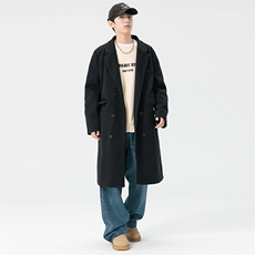 中长款毛呢大衣男加棉加厚外套高级感风衣JK0252-P98加棉110，男装风衣，星座308B-2