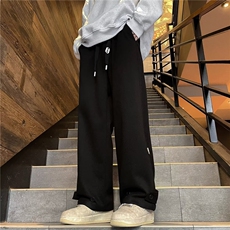 毛呢裤子男秋冬款加厚日系宽松大码阔腿直筒雅痞休闲长裤M674，男装休闲裤，星座1116A-1（原606A）