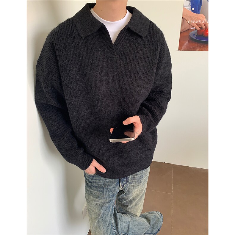 MY04高品质翻领套头毛衣P82,男装针织衫/毛衣,星座702(原615)