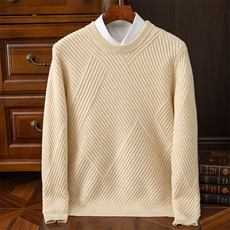 套头时尚都市长袖纯色圆领羊毛衫2024年秋季，男装羊毛衫，牧绒家园高端店