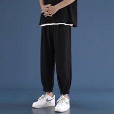 直筒裤子男士冰丝垂感休闲裤2023新款夏季九分长裤  2022-特批20图片