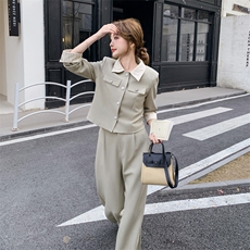 档口现货2026新款春秋女装休闲假两件西装两件套装p175-k258，女装套装/套裙，2C266