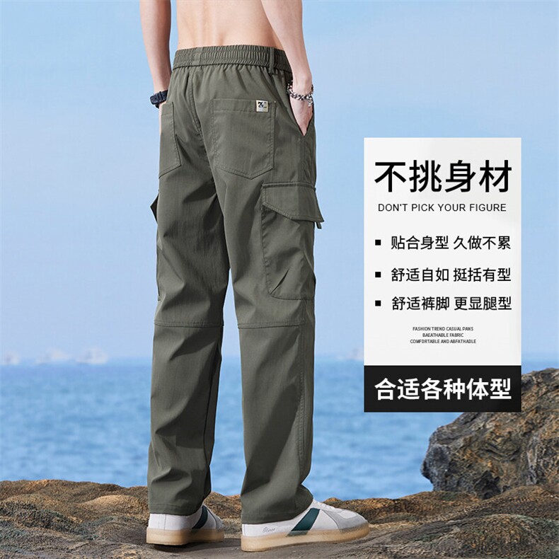 GENIOLAMODE户外山系伞兵工装裤子男春秋款2025新款宽松休闲直筒图片