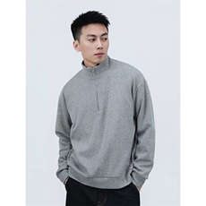 网图春季美式潮牌320g重磅华棉半拉链立领卫衣男W6080-特P29控58，男装卫衣，电商A001-1