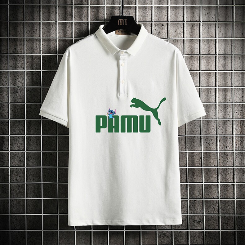 PL57227-P35翻领短袖polo衫男大码胖子半袖t恤男有领保罗衫网格，男装Polo衫，电商A040A