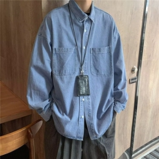 1506/Q11040/P46男款衬衫秋季宽松上衣男生潮流百搭休闲外套潮，男装衬衫，星座1506