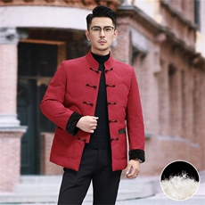 现货新款中年羽绒服唐装外套男复古盘扣风羽绒服外套中式唐装，男装羽绒服，钱塘723