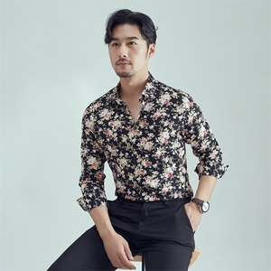 男潮时尚秋冬男士花衬衫男潮长袖休闲衬衫228-CS11-P30图片