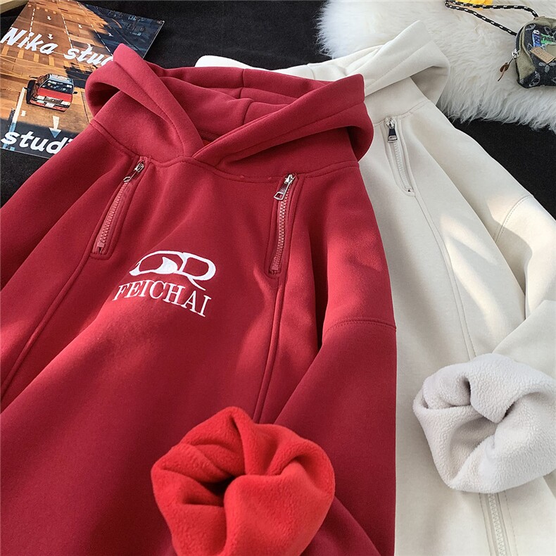 主推大宽松高街拉链连帽卫衣常规款B386-DB22批65-控98，男装卫衣，电商B386