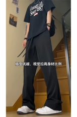 得物品质可二开宽松直筒拖地裤垂感西装裤A422P55控78，男装西服套装，电商A309