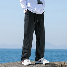 户外防水伐木休闲裤男士2024春夏季宽松直筒裤潮-海景-5069-P43黑，男装休闲裤，星座307-3(原516-1)