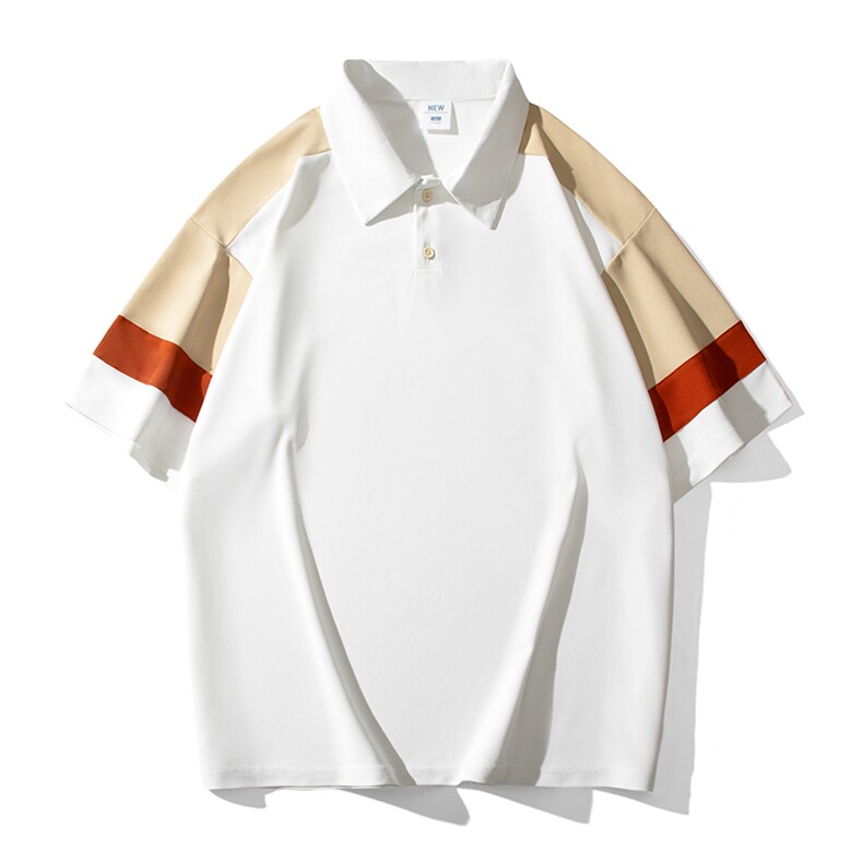 2023夏季新款短袖男潮流日系白底polo衫百搭半袖zdp2301-P40控58，男装Polo衫，星座717