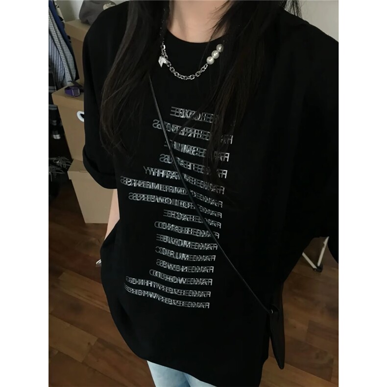 全棉常规纯色日常宽松型青少年落肩袖圆领ins潮牌印花短袖T恤,男装T恤,星座506A
