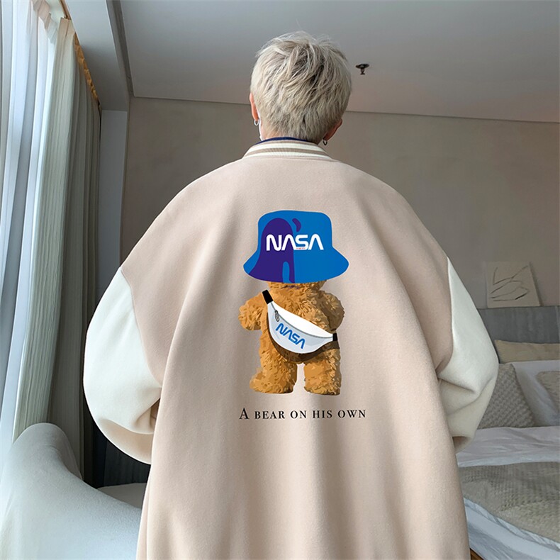 摇粒绒棒球服男大码开衫卫衣男夹克BF86288-P65,男装夹克,电商A040