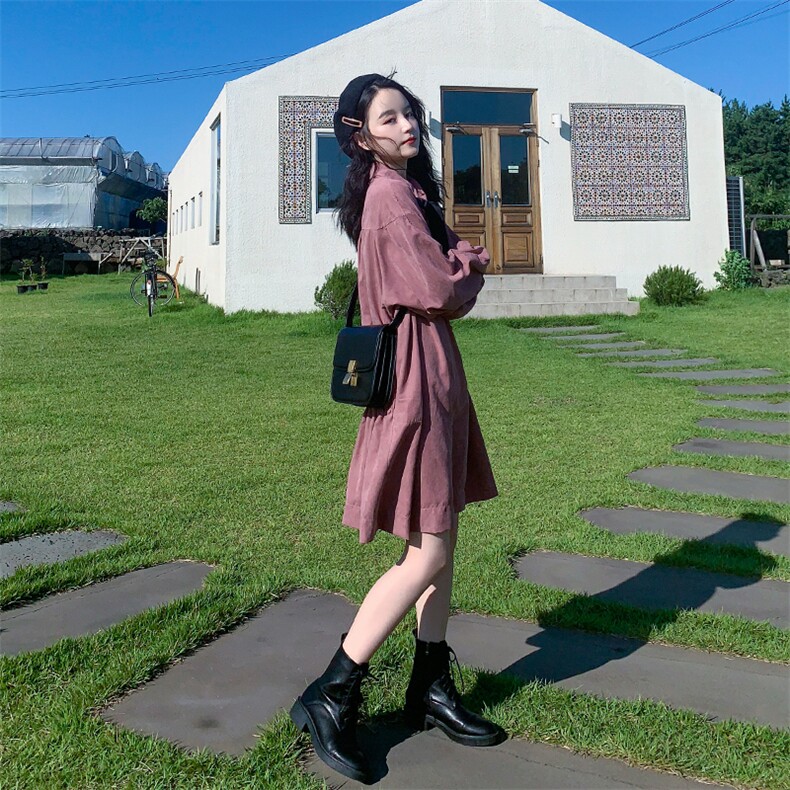 现货2021春秋中长款连衣裙女6821,女装连衣裙,浙宝256