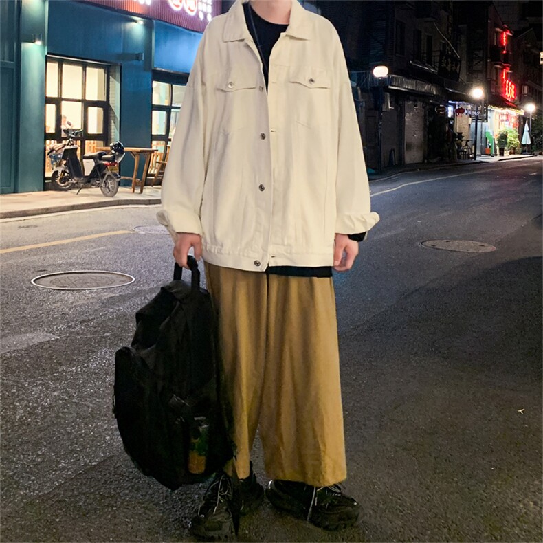 秋季印花港风男牛仔夹克学生卡通上衣情侣白色外套JK733-P70,男装夹克,星座1103-3