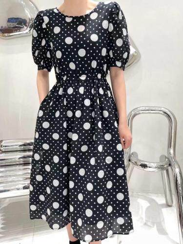 复古大波点连衣裙，女装连衣裙，Ultra Niche