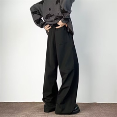 休闲西裤男士韩版潮流直筒垂感帅气百搭2025秋冬ins长裤K6746-P49，男装西裤，星座412-3