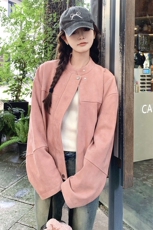 【已出货】设计感高品复古皮衣外套2C372-9023-P125控198，女装短外套，2C372