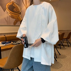 七分袖衬衫男夏季设计感小众衬衣港风日系潮流痞帅上衣C08068-P32，男装衬衫，星座308B-1
