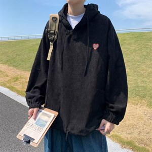 2022休闲套头纯色直筒潮流卫衣秋季潮连帽(不可脱卸)男 W5527-P38图片