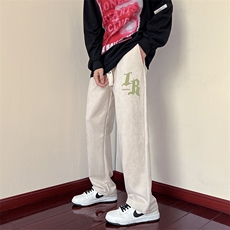 109-1-K98-P45控58麂皮绒发泡印花秋装宽松拖地休闲裤，男装休闲裤，星座109-1
