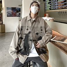 韩版ins潮流夹克外套男高街设计感小众衬衫外套A071-1633-P70，男装夹克，电商A071