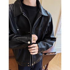 皮衣外套男25新款美式机车秋季痞帅飞行员夹克男XZ514-PY2612-P98，男装皮衣，星座514-2(原B239)