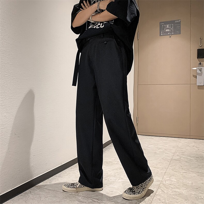 夏季新ins休闲裤男韩版潮流拖地小西裤宽松直筒垂感长裤K577-P35,男装休闲裤,星座512-2