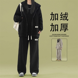 圆领卫衣套装秋冬季休闲卫裤三件套SJT868常规特批176加绒特批206图片