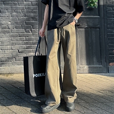 ！四季100棉%纯色四季款阔腿百搭垂感休闲裤子1229/p45，男装休闲裤，电商B381-2