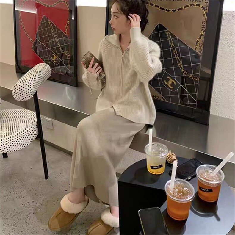 2025年秋季中长款偏厚时尚百搭休闲半身裙,女装半身裙,硕彦羊绒