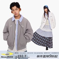 江南先生NewJNXS美式覆古绣花假两件翻领棒球服春季男女夹克外套，男装夹克，星座1210-1