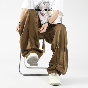 美式高街 hiphop冰丝铆钉纽扣冰凉情侣百搭裤K611p55图片