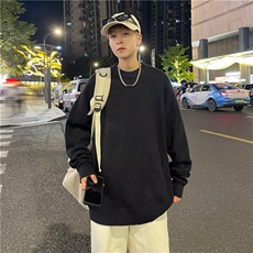 秋季纯色圆领毛衣男士宽松休闲打底衫韩版潮流ins潮牌针织衫，男装Polo衫，星座1210-1