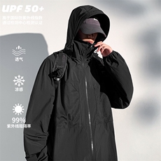 【UPF50+防晒衣】X2385-TP40控价68新款男凉感轻薄透气连帽上衣，男装夹克，电商A102-1