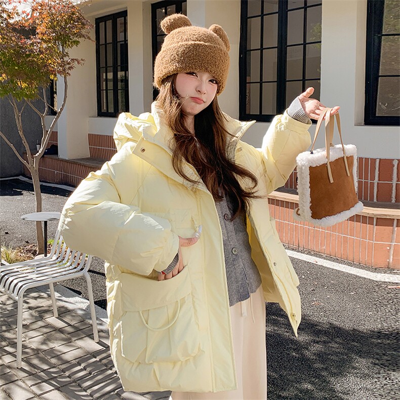 现货  奶黄色高品质加厚白鸭羽绒服 2C236-T016-P245-K358图片