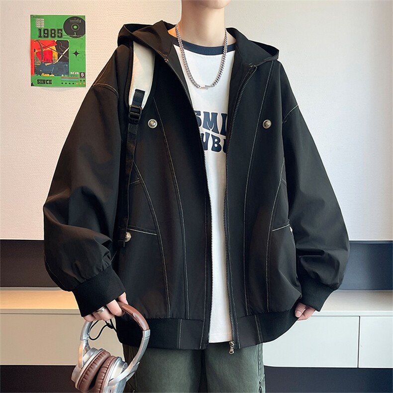 XZ102B-1春秋季宽松/连帽休闲外套潮夹克JK2537-P85,男装夹克,星座102B-1