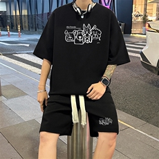 套装！华夫格套装短袖T恤短裤男TZ232-特P38，男装牛仔裤，电商B367