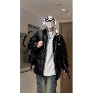 冬季皮棉衣男加厚连帽假两件男士棉服潮棉袄青年A266-P02-P100图片