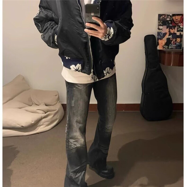 网络图现货提花美式短款外套男高级感飞行夹克棒球服RJK604-P78,男装夹克,星座1005-4