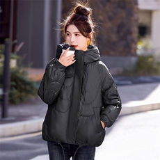 冬装新款简约时尚保暖连帽休闲棉服棉衣外套，女装棉衣/棉服，韩美纤衣