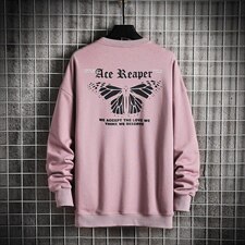 【】A003-HW3128-P50新款蝴蝶印花圆领套头卫衣网格挂拍，男装卫衣，电商A003