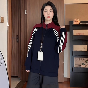 抖音得物高品质 美式高街重磅结构织带拼接撞色立领卫衣外套 CM41图片