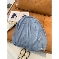 韩系纽扣开衫牛仔衬衫男女港风时尚垂感衬衣ins潮外穿CY1128-P50，男装衬衫，星座412-2