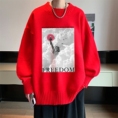 半高领毛衣男士大码针织衫男毛线衣男M18326-P45加绒款-P65，男装针织衫/毛衣，电商A040