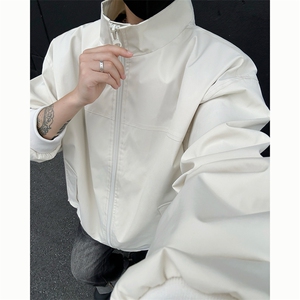抖音直播飞行立领休闲纯色复古百搭外套美式教练夹克26188-39图片