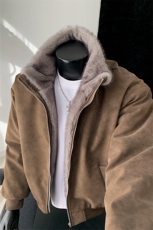 -双色貂毛座山雕PU皮棉衣老钱风加厚冬季外套男装S534-特P98，男装棉衣，电商A233-1