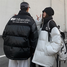港风新款冬季时尚百搭复古情侣立领PU皮棉服外套MY6407P125控168，男装棉衣，电商A268A