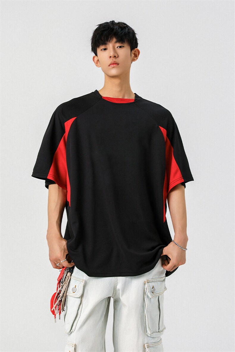 1可二开速干运动美式篮球街头大码M-5XL短袖T恤男DX78017P45控75,男装T恤,星座226-2
